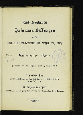 Vorschaubild von [Kirchlich-statistische Zusammenstellungen über die Stadt- und Landgemeinden der Evangelisch-Lutherischen Kirche im Hamburgischen Staate]