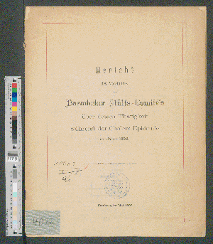 Vorschaubild von Bericht des Vorstandes des Barmbeker Hülfs-Comité's über die Thätigkeit während der Cholera-Epidemie im Jahre 1892