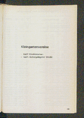 Vorschaubild von Kleingartenvereine - nach Vereinsnamen - nach nächstgelegener Straße