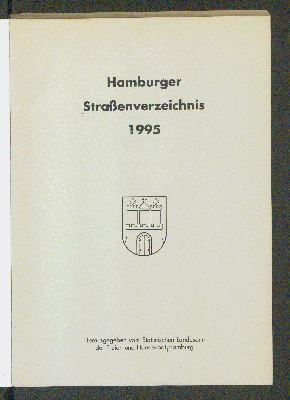 Vorschaubild von [Straßen- und Gebietsverzeichnis der Freien und Hansestadt Hamburg]