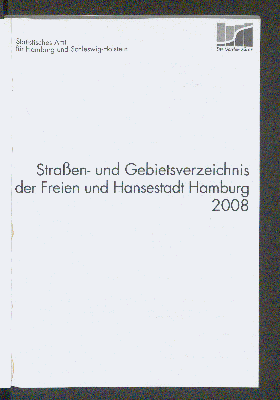 Vorschaubild von [Straßen- und Gebietsverzeichnis der Freien und Hansestadt Hamburg]