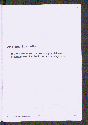 Vorschaubild von Orts- und Stadtteile - mit Bürgerschafts- und Bundestagswahlkreisen, Finanzämtern, Standesämtern und Amtsgerichten