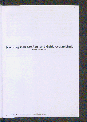 Vorschaubild von Nachtrag zum Straßen- und Gebietsverzeichnis