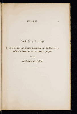 Vorschaubild von [Bericht der Senats- und Bürgerschafts-Commission zur Ausführung des Anschlusses Hamburgs an das Deutsche Zollgebiet umfassend das Geschäftsjahr]