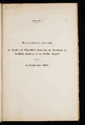 Vorschaubild von [Bericht der Senats- und Bürgerschafts-Commission zur Ausführung des Anschlusses Hamburgs an das Deutsche Zollgebiet umfassend das Geschäftsjahr]