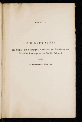 Vorschaubild von [Bericht der Senats- und Bürgerschafts-Commission zur Ausführung des Anschlusses Hamburgs an das Deutsche Zollgebiet umfassend das Geschäftsjahr]