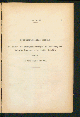 Vorschaubild von [Bericht der Senats- und Bürgerschafts-Commission zur Ausführung des Anschlusses Hamburgs an das Deutsche Zollgebiet umfassend das Geschäftsjahr]