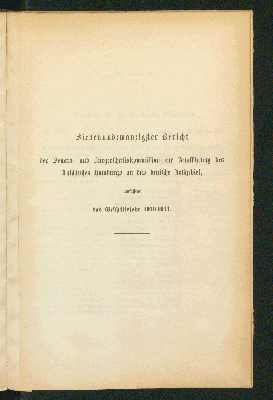 Vorschaubild von [Bericht der Senats- und Bürgerschafts-Commission zur Ausführung des Anschlusses Hamburgs an das Deutsche Zollgebiet umfassend das Geschäftsjahr]