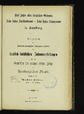 Vorschaubild von [Kirchlich-statistische Zusammenstellungen über die Gemeinden der evangel.-luther. Kirche im Hamburgischen Staate]