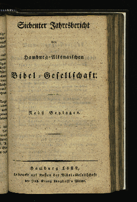 Vorschaubild von Siebter Jahresbericht der Hamburg-Altonaischen Bibel-Gesellschaft.