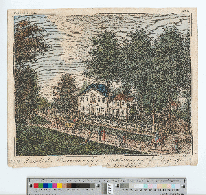 Vorschaubild von Ansicht des Doormannschen Gartenhauses, und des Einganges zum Gehölze in Eimsbüttel