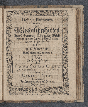 Vorschaubild von Deliciæ Pastorum Arcadiæ, H. E. Arcadische Hirten-Frewd