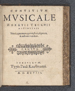 Vorschaubild von Convivivm Mvsicale Horatii Vechii Mvtinensis