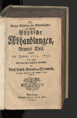 Vorschaubild von [Der Königl. Akademie der Wissenschaften in Paris physische Abhandlungen]