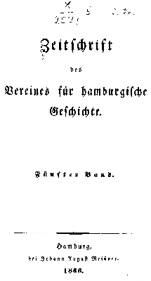 Vorschaubild von [Zeitschrift des Vereins für Hamburgische Geschichte]