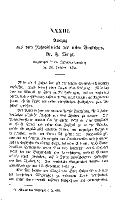 Vorschaubild von Auszug aus dem Jahresbericht des ersten Vorstehers, Dr. F. Voigt, vorgetragen in der Jahresversammlung am 28. October 1874.