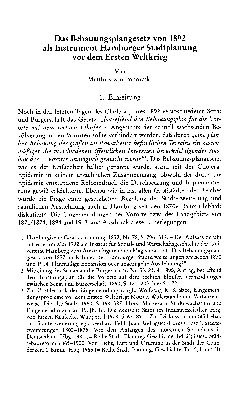 Vorschaubild von Das Bebauungsplangesetz von 1892 als Instrument Hamburger Stadtplanung vor dem Ersten Weltkrieg