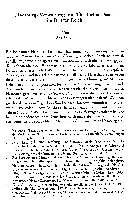 Vorschaubild von Hamburgs Verwaltung und öffentlicher Dienst im Dritten Reich