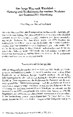 Vorschaubild von Der lange Weg nach Wandsbek : Planung und Realisierung des zweiten Neubaus des Staatsarchivs Hamburg