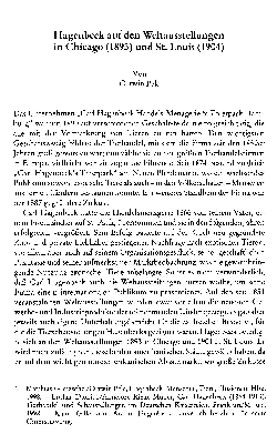 Vorschaubild von Hagenbeck auf den Weltausstellungen in Chicago (1893) und St. Louis (1904)