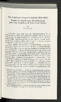 Vorschaubild von Der Kaufmann August Unshelm (1824-1864)
Pionier des Hamburger Handelshauses
Joh. Ces. Godeffroy & Sohn in der Südsee