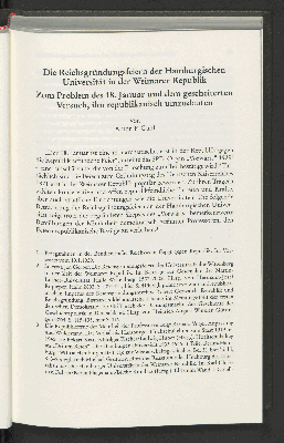 Vorschaubild von Die Reichsgründungsfeiern der Hamburgischen Universität in der Weimarer Republik
Zum Problem des 18. Januar und dem gescheiterten Versuch, ihn republikanisch umzudeuten