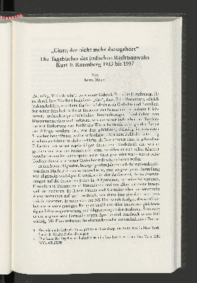 Vorschaubild von "Einer, der nicht mehr dazugehört"
Die Tagebücher des jüdischen Rechtsanwalts Kurt F. Rosenberg 1933 bis 1937