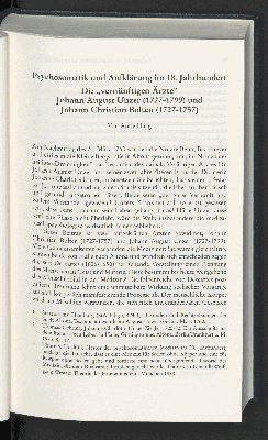 Vorschaubild von Psychosomatik und Aufklärung im 18. Jahrhundert
Die "vernünftigen Ärzte"
Johann August Unzer (1727-1799) und
Johann Christian Bolten (1727-1757