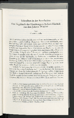 Vorschaubild von Schreiben in der Revolution
Das Tagebuch des Hamburgers Robert Horbelt aus den Jahren 1918/19*