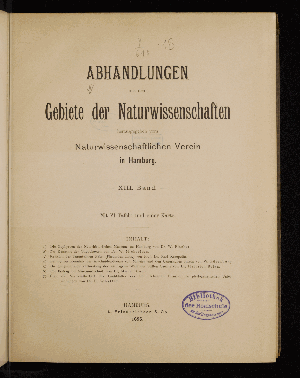 Vorschaubild von [Abhandlungen aus dem Gebiete der Naturwissenschaften]