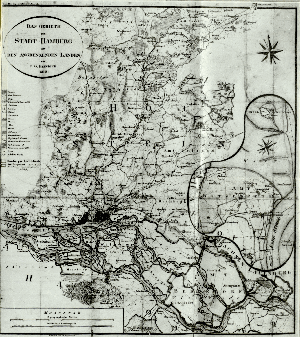 Vorschaubild von Das Gebieth der Stadt Hamburg mit den angrenzenden Landen von P.G.Heinrich 1810.