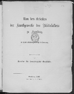 Vorschaubild von Von den Arbeiten der Kunstgewerke des Mittelalters zu Hamburg