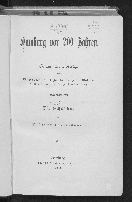 Vorschaubild von Hamburg vor 200 Jahren