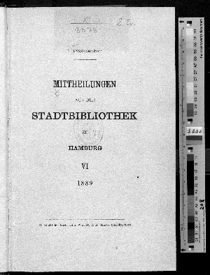 Vorschaubild von [Mitteilungen aus der Stadtbibliothek in Hamburg]