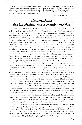 Vorschaubild von Umgestaltung des Geschichts- und Deutschunterrichts.