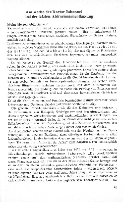 Vorschaubild von Ansprache der Rector Johannei bei der letzten Abiturientenentlassung