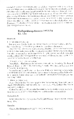 Vorschaubild von Reifeprüfungsthemen 1973/74
Kl. 13a