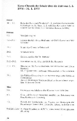 Vorschaubild von Kurze Chronik der Schule über die zeit vom 1.2.1974 - 31.1.1975