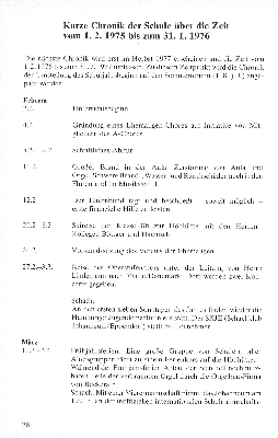 Vorschaubild von Kurze Chronik der Schule über die zeit vom 1.2.1975 bis zum 31.1.1976