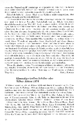 Vorschaubild von Ehemalige treffen Schüler oder Silber-Abitur 1976