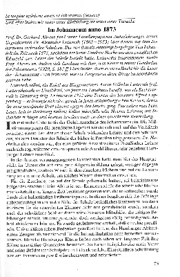 Vorschaubild von Im Johanneum anno 1873