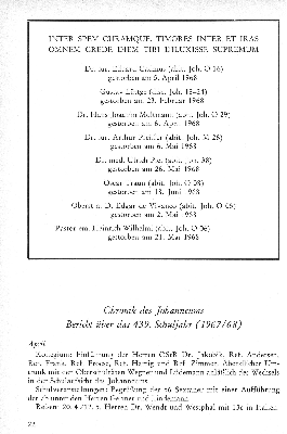 Vorschaubild von Chronik des Johanneums
Bericht über das 439. Schuljahr (1967/68)