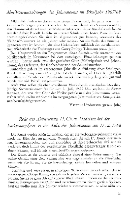 Vorschaubild von Musikveranstaltung des Johanneums im Schuljahr 1967/68