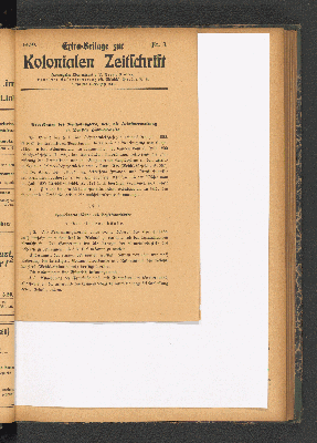 Vorschaubild von 1909. Nr. 4. Extra-Beilage  zur Kolonialen Zeitschrift