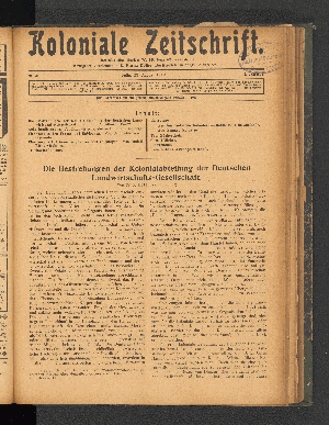 Vorschaubild von Die Bestrebungen der Kolonialabteilung der Deutschen Landwirtschafts-Gesellschaft.