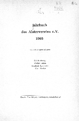 Vorschaubild von [Jahrbuch des Alstervereins e. V]