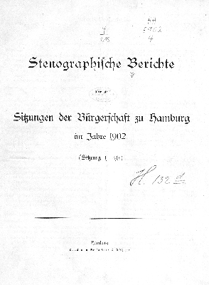 Vorschaubild von [Stenographischer Bericht über die ... Sitzung // Bürgerschaft der Freien und Hansestadt Hamburg]