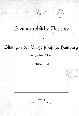 Vorschaubild von [Stenographischer Bericht über die ... Sitzung // Bürgerschaft der Freien und Hansestadt Hamburg]