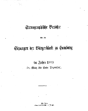 Vorschaubild von [Stenographischer Bericht über die ... Sitzung // Bürgerschaft der Freien und Hansestadt Hamburg]