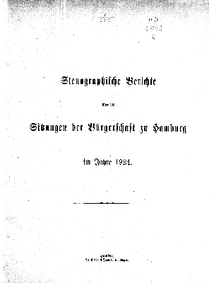 Vorschaubild von [Stenographischer Bericht über die ... Sitzung // Bürgerschaft der Freien und Hansestadt Hamburg]